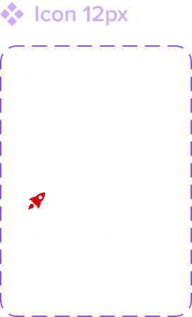 Design-system frame for the 12px icon grid